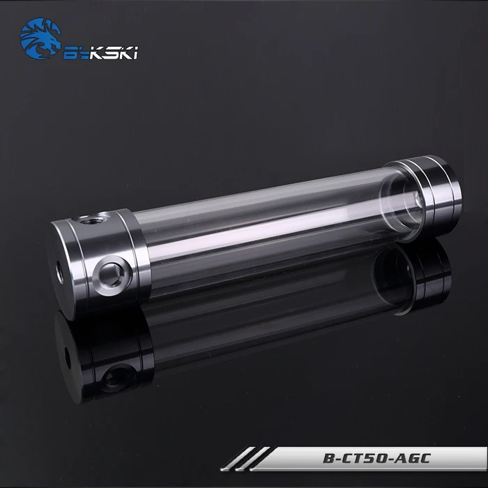BYKSKI 200MM X 50MM Aluminum + Acrylic Cylindrical Water Cooled Tank Water Tank Water cooling
