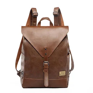 Zebella мужской рюкзак ретро модный рюкзак из искусственной кожи рюкзак для ноутбука Молодежная Студенческая сумка для отдыха дорожные сумки - Цвет: Light Brown