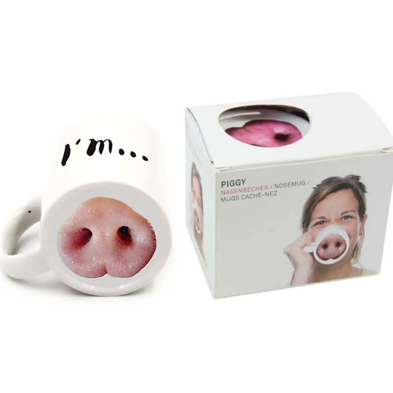 1 шт кофейная кружка, позабавляющая свинья, нос, собака, нос, чашка для воды, табурет, керамическая кофейная чашка, подарок на день рождения