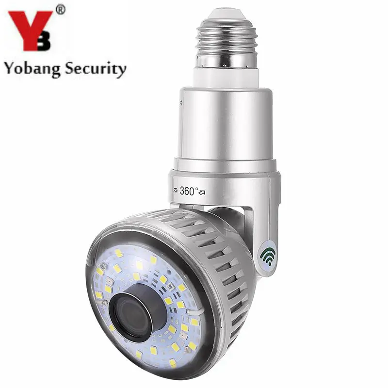 

YobangSecurity Wireless Wifi P2P Network Camera LED Lamp Bulb Motion Detector Security DVR Camera Remote View 120 Degree