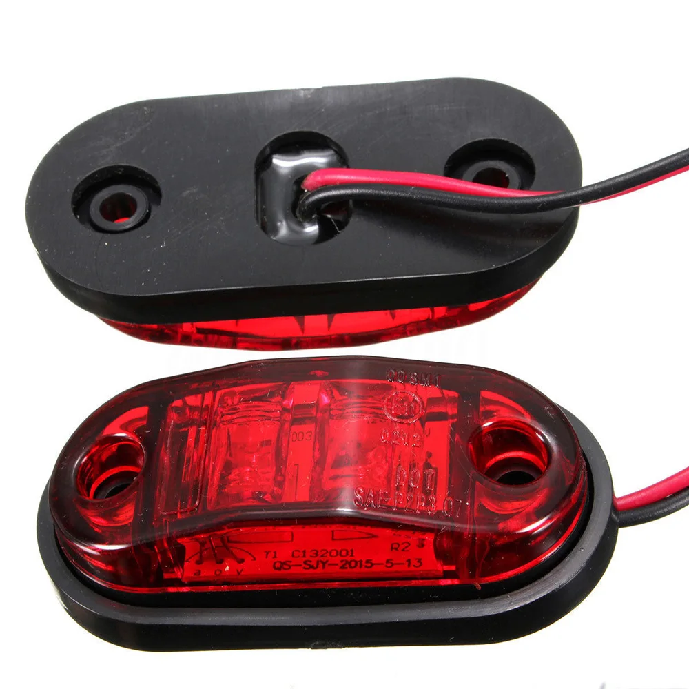 2pcs 12~ 24V СВЕТОДИОДНЫЙ ПОВОРОТНЫЙ сигнальный светильник s боковой светильник для грузовика красный