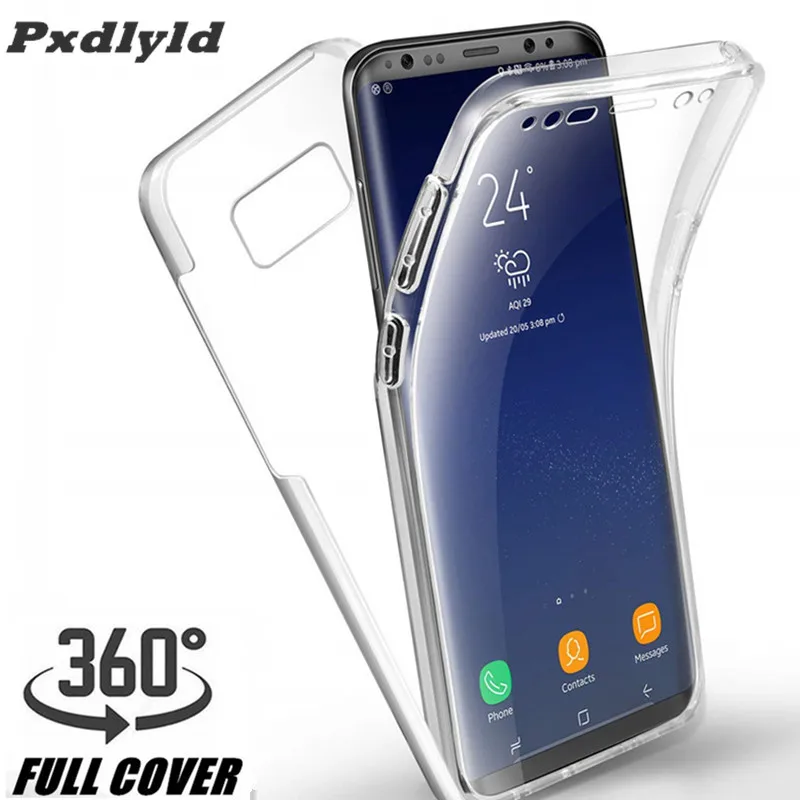 Чехол с полным корпусом для Samsung Galaxy S10 S9 S8 Plus S7 S6 Edge Note 8 9 прозрачный 2 в 1 защитный