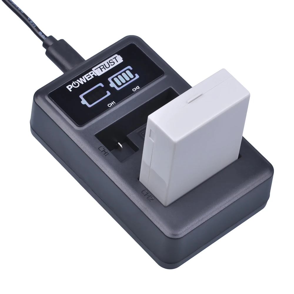 Powertrust 1 шт. 1800 мАч LPE8 LP E8 батарея + LED USB двойное зарядное устройство для Canon EOS 550D 600D