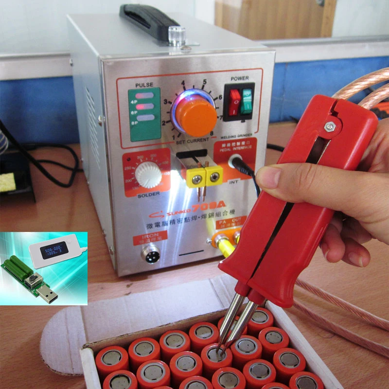 

1.9kw LED Pulse Battery Spot Welder 709a Spot Welding Machine for 18650 battery pack Spot welding+1 set Tester