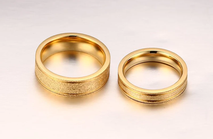 Big Discount Titanium Steel Gold Color Couple Ring For Men Women Lovers Wedding Band Alliance Bridal Jewellery Sets