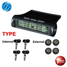Система контроля давления в автомобильных шинах TPMS с подсветкой цифровой дисплей Солнечная энергия USB зарядное устройство