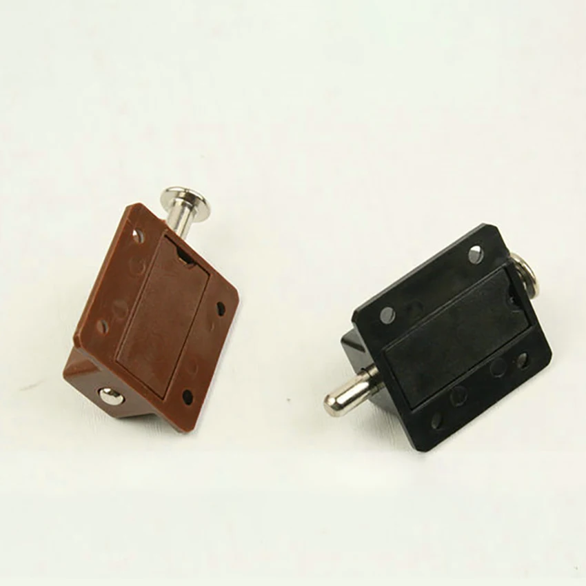 Modern Window Cabinet Push Button Plastic Spring Load Automatic Door Bolt Latches Lock Wooden Cupboard Wardrobe Doors Gates door latch