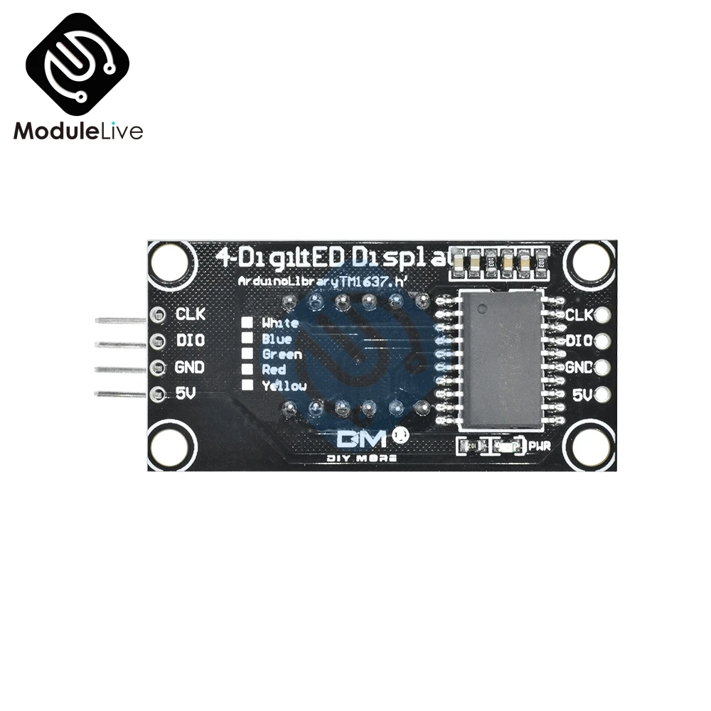 4-цифровой 4 цифры Дисплей модуль для Arduino с часами 0,36 дюйма 0,36 ''7 сегментов Дисплей трубка Белый светодиодный доска TM1637 модуль