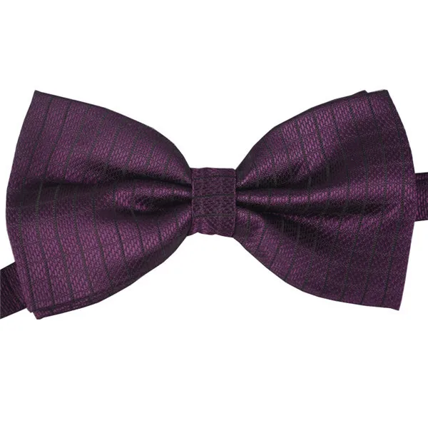 Брендовый однотонный цветной галстук-бабочка в полоску, модные галстуки-бабочки для отдыха, красные/синие/розовые/фиолетовые - Цвет: Фиолетовый