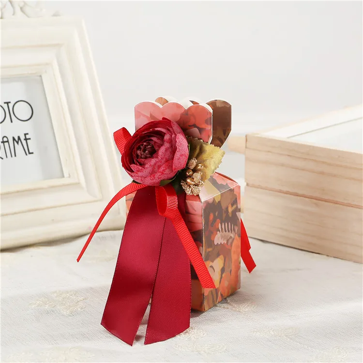 2019New романтичный розовый цветок конфеты коробки поставляются с цветами для свадьбы или дня рождения торжественный случай подарки хранения 10 шт/партия - Цвет: mix red