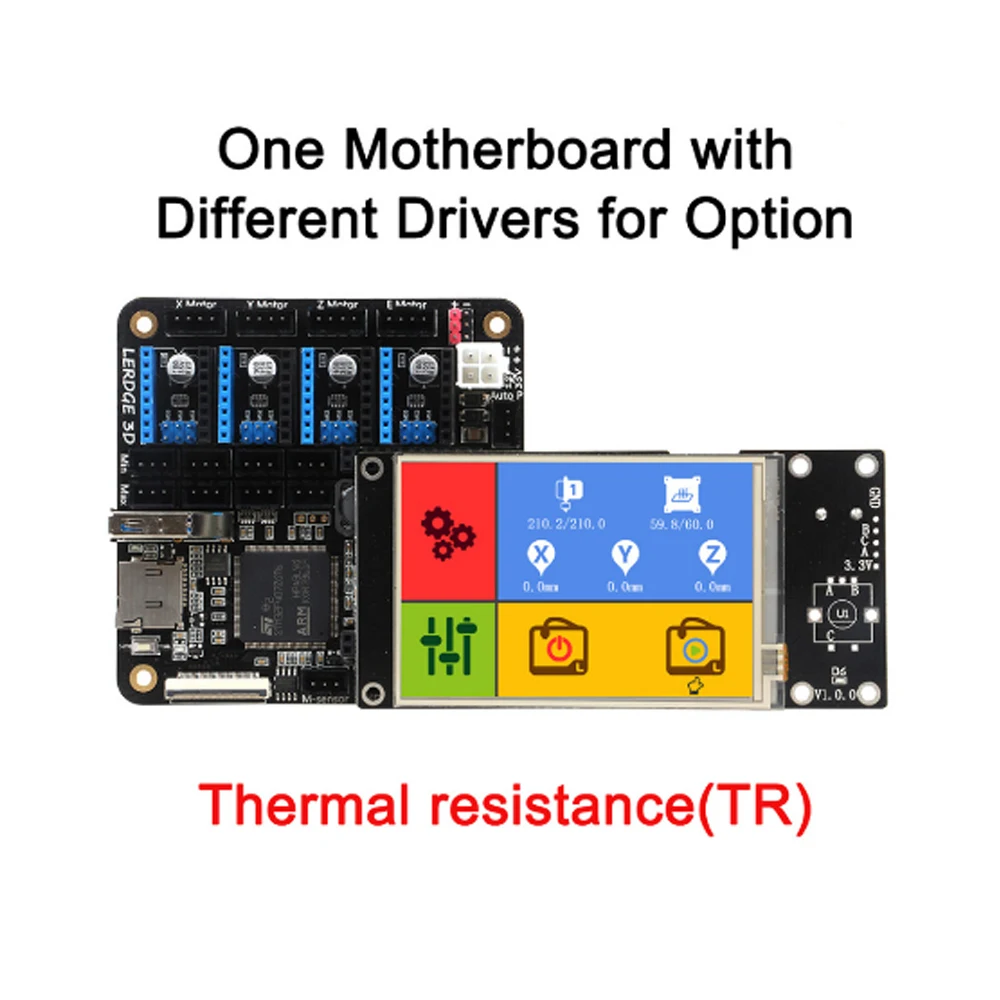 3DSWAY 3D Printer Motherboard Lerdge Board with Thermistor ARM 32 bit Controller DIY Kit with 3