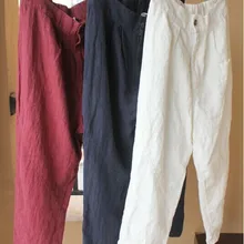 Исключительные винтажные крутые 9 льняные повседневные брюки 17390