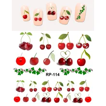 UPRETTEGO искусство ногтей Красота наклейка на ногти водная наклейка слайдер фрукты вишня клубника Виноград банан яблоко RP109-114