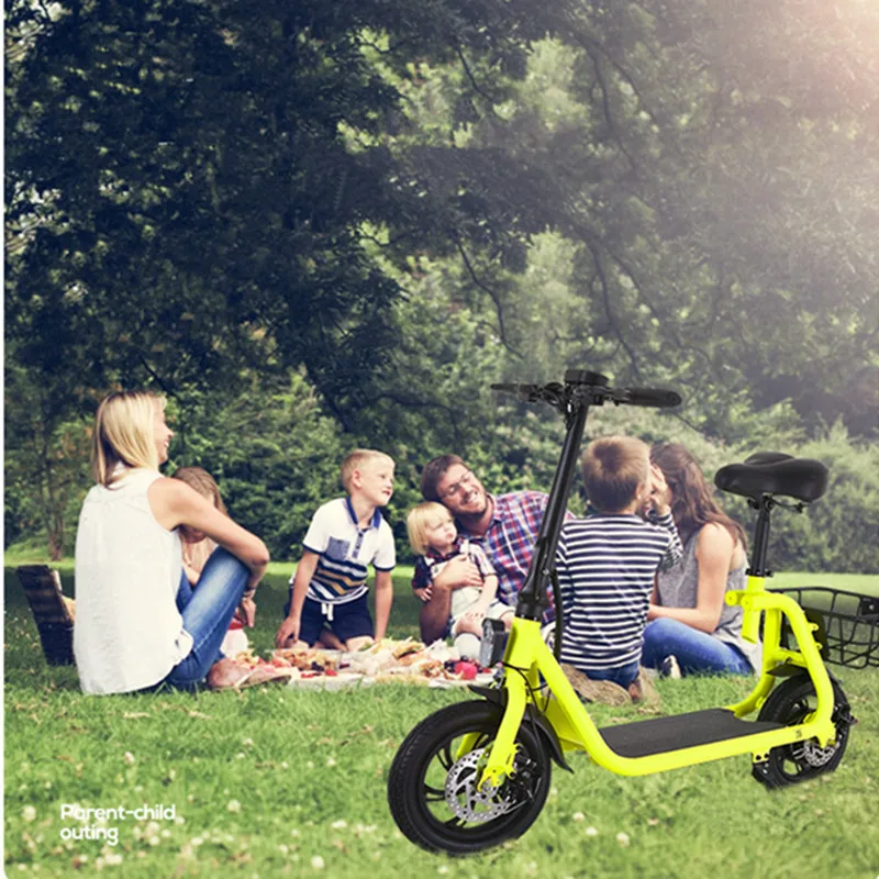 Cheap Daibot Adult Electric Scooter Car Two Wheel Electric Scooters With Child Seat 12 Inch 350W 36V Portable Electric Bike Two Seater 4