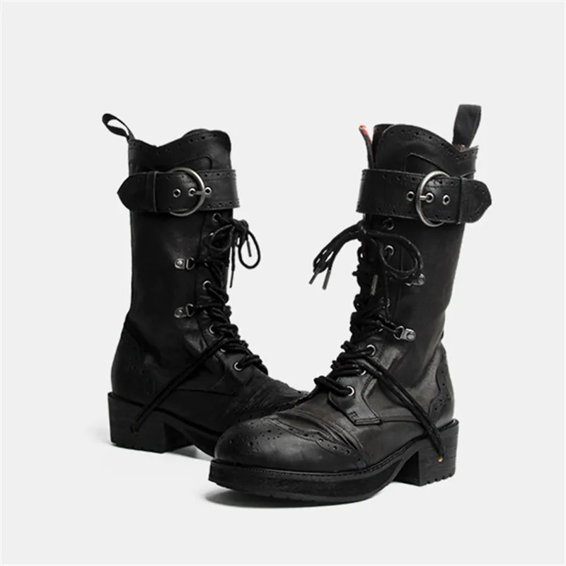 Jady Negro Estilo Nuevo Punk marrón Botas Goma Zapatos Mujeres Correas Negro 2019 De Mujer Plataforma Rosa 6rqxtw6C