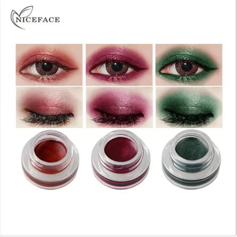 

niceface Natural 15 Colors Single Eyeshadow Cream Waterproof Long Lasting Pigments Shimmer Metallic Eye Shadow Cosmetic