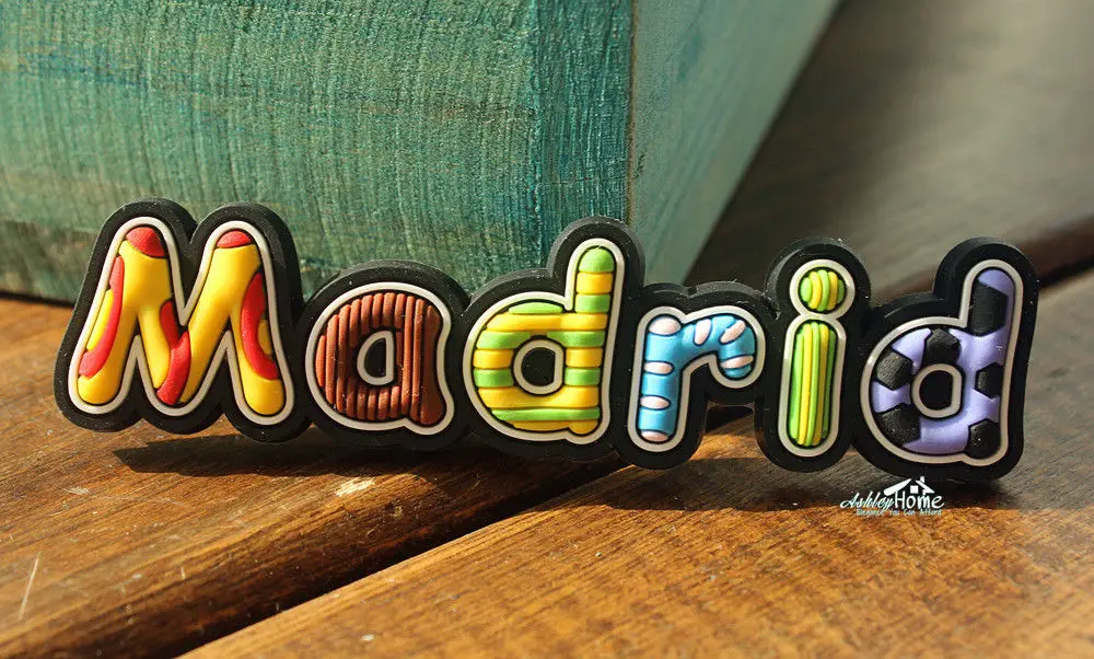 

Spain Madrid Colorful Letters Mini Tourist Travel Souvenir Rubber Fridge Magnet