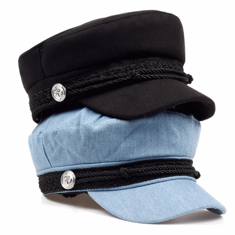 

TUNICA Winter Hats For Women Men Octagonal Cap Wool Button Baseball Caps Sun Visor Hat Gorras Casquette Touca Black Casual