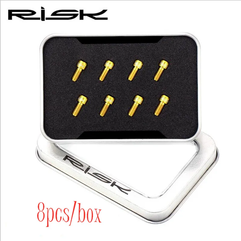 8Pcs M4 TC4 Titanium Alloy Anti-Slip Bike Pedal Stud Bolts Downhill DH Off-road MTB BMX Bike Pedal Screws