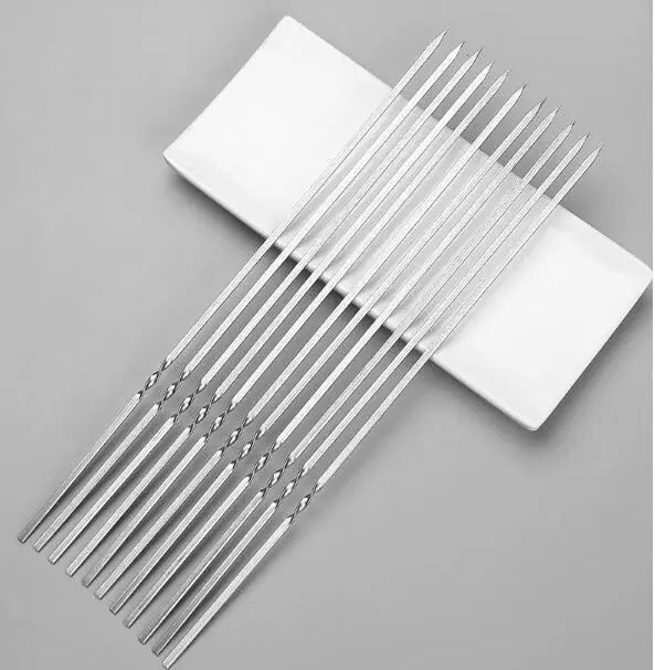 

BBQ Meat Skewer Stainless Steel Barbecue Skewer Flat Stainless Steel Skewer