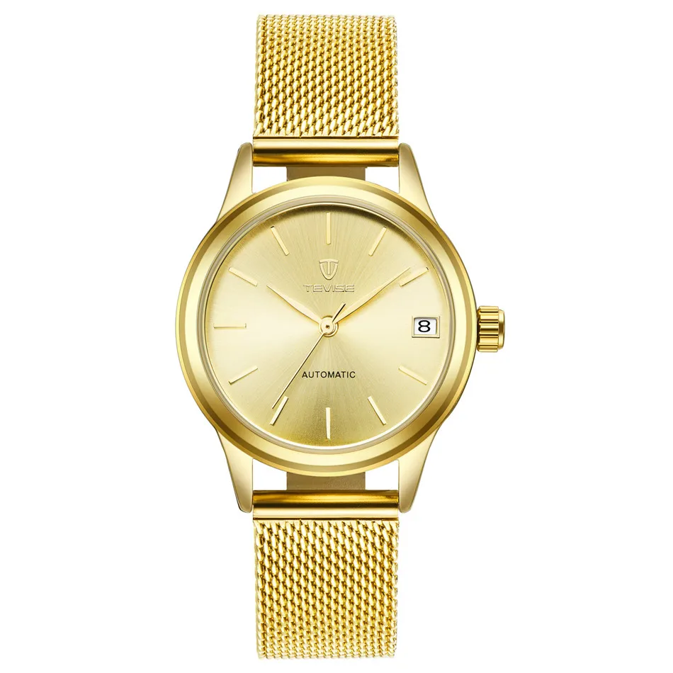 TEVISE, женские часы, автоматические механические часы-браслет, женские водонепроницаемые Стальные наручные часы для женщин, Montre Femme