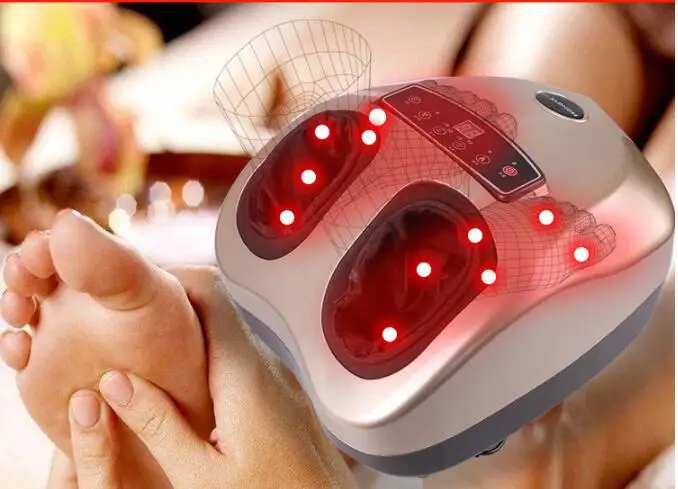 Electric Shiatsu Foot Massager Kneading Air Pressure Massage Foot Machine & Heating Therapy Health Care Feet Relaxation
