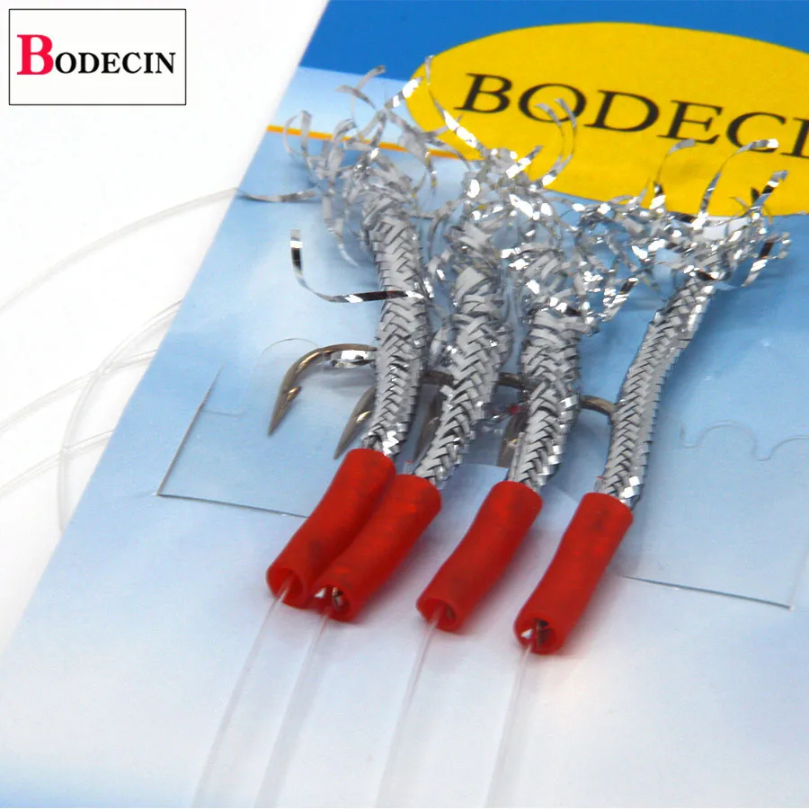 Sea Sabiki Rigs Jigging Fishing Hook Bait 3 Baglot Flash Rig Peche Sabiki Fish Skin Feather Head Tinsel Tube Lure For Herring (9)