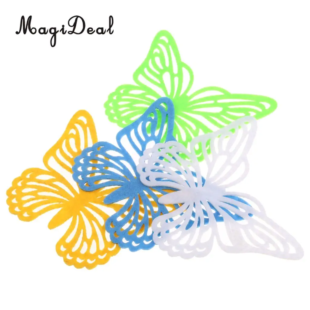 4 Pieces Multicolor Wedding Easter Butterfly Coasters Coffee Tea Cup Mug Mat Kitchen Table Decoration 12 x 10 cm