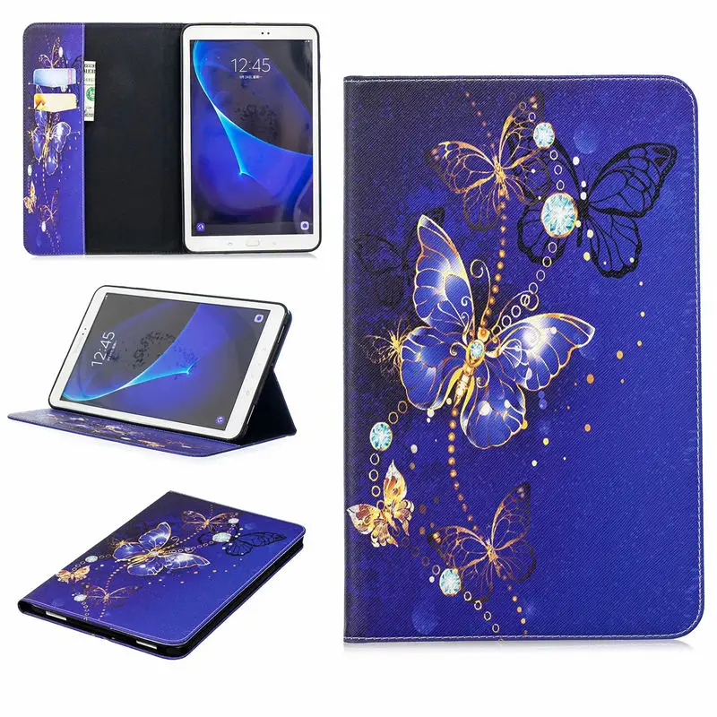 Чехол-книжка с подставкой из искусственной кожи для samsung Galaxy Tab A A6 10,1 T585 T580 SM-T585 T580N, защитный чехол для планшета с отделениями для карт - Цвет: 02