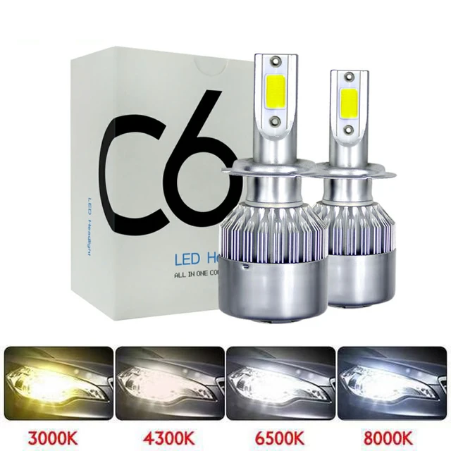 Muxall H4 H1 H7 H11 H3 LED Motorcycle Car Headlight Bulb 8000LM 72W Hi/Lo  Conversion