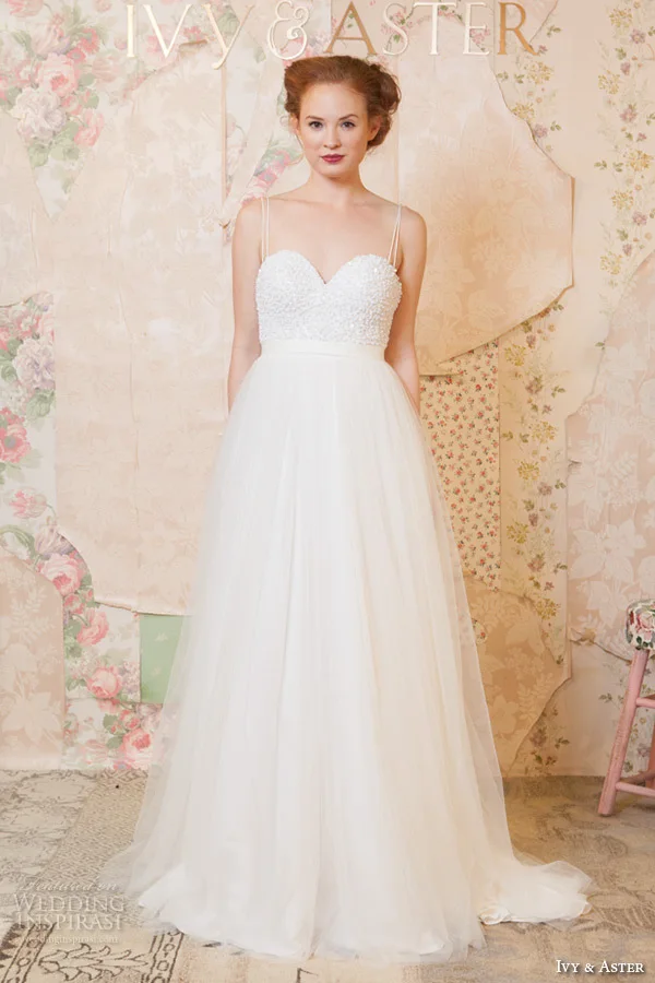 

Sexy Nude Back Sweetheart Beaded Wedding Dresses Tulle A-Line Bridal Gowns with Spaghetti Straps 2015 Vestidos De Novia