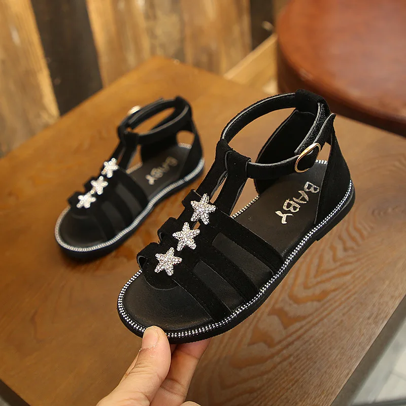 Summer New Baby Girl Shoes Kids Sandals soft bottom Rhinestone Stars Children Beach Shoes Girls princess Casual Roman sandals Summer New Baby Girl Shoes Kids Sandals soft bottom Rhinestone Stars Children Beach Shoes Girls princess Casual Roman sandals