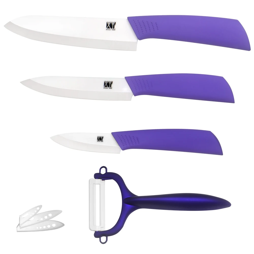 XYJ Brand Best Ceramic Blade 3, 5, 6 Inch Ceramic Knives + Peeler