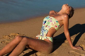 

Wade Sea Bathing Suit Birds Print Bikini Animal Print Swimwear Woman 2018 Animal Print Bikini Mujer One Piece Beach Wear Sexy
