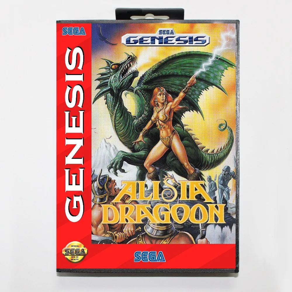 Новый 16 бит MD карточная игра-alisia драгунского с розничной коробкой для Sega бытие