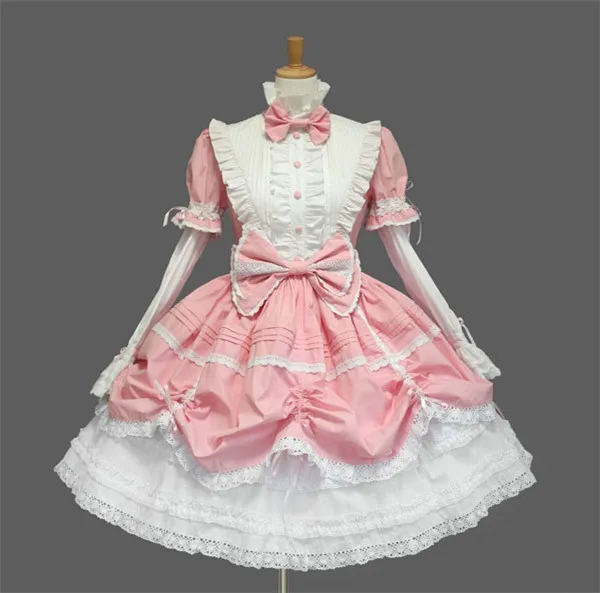 Custom made Lolita Prinses Hof Jurk Stand kraag rok Mooie stijl Volledige sets Meerdere kleuren beschikbaar EEN Custom made Lolita Prinses Hof Jurk Stand kraag rok Mooie stijl Volledige sets Meerdere kleuren beschikbaar EEN