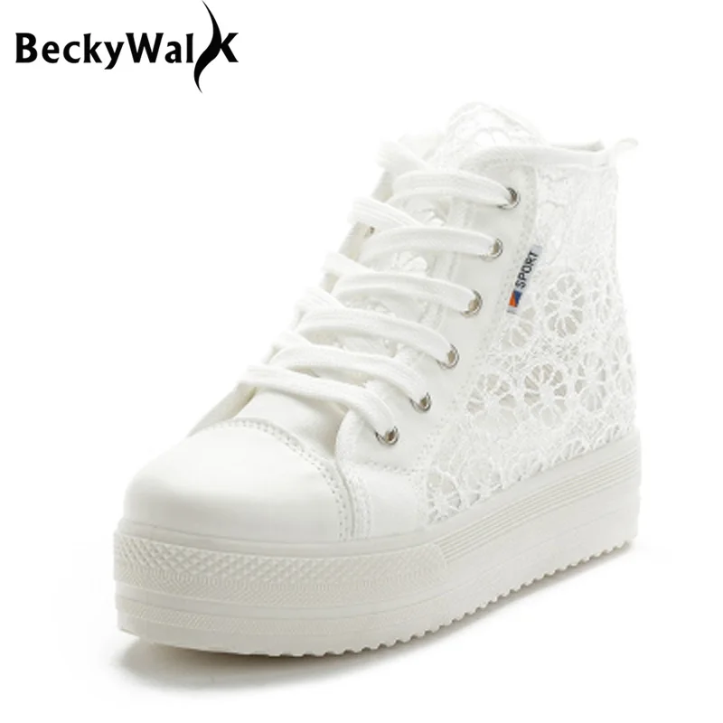 

Summer Style Women Shoes Lace Cut-outs High Top Platform Shoes Woman Lace-up Flats Ladies Casual Shoes WSH582
