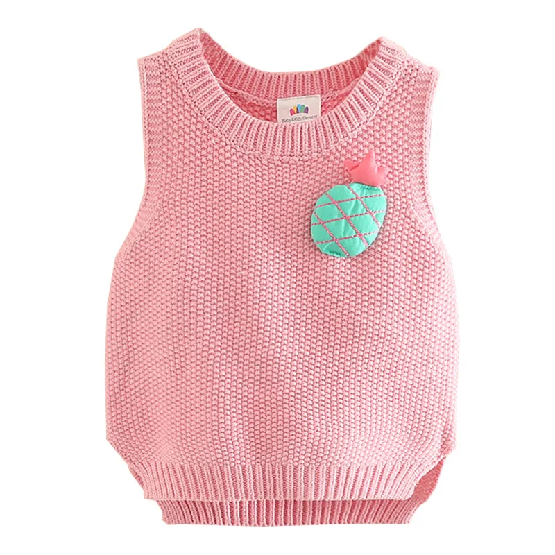 Baby girl sweater vest spring autumn girl cute coat kids children knitted vestin Vests from