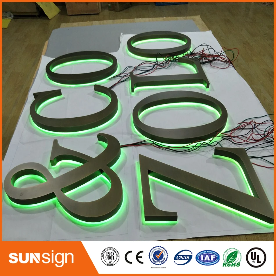 Factory Outlet outdoor advertising backlit Stainless steel led letter signsletter signled