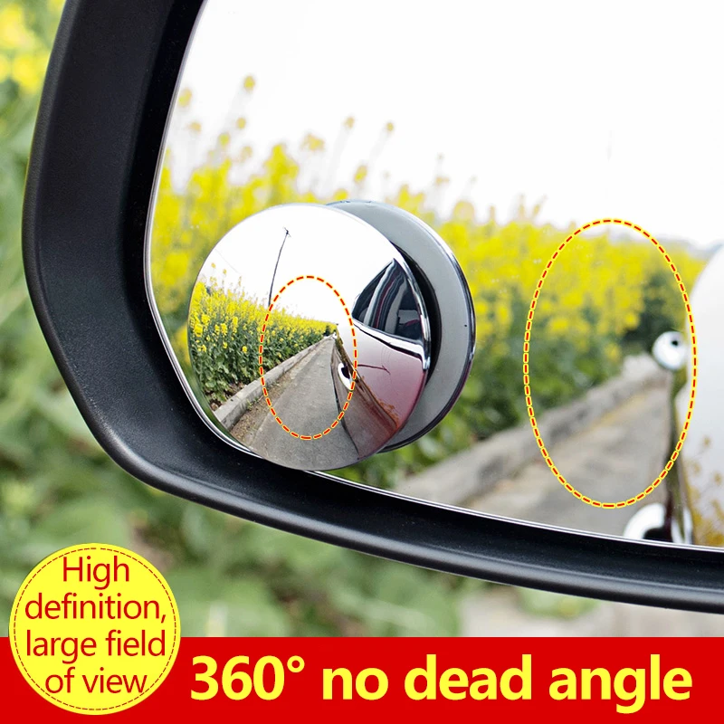 

2Pcs/Set Rimless Universal Rotable 360 Degree Wide Angle Round Blind Spot Mirrors Car Rearview Convex Mirror for parking safety