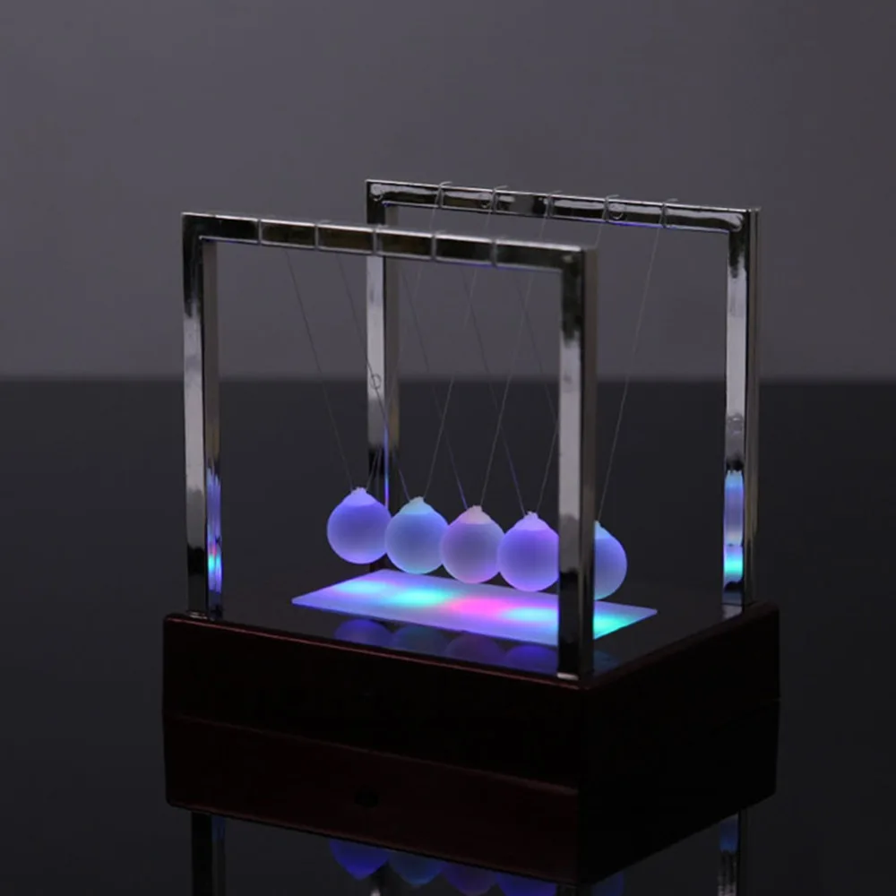 

Creative Night Light Desktop Glass Balance Pendulum Ball Craft Ornaments Home Decor Furnishing Articles Birthday Xmas Gift