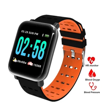 

A6 Smart Watch pedometer calorie fitness tracker waterproof IP67 Reloj inteligente heart rate blood pressure Bluetooth APP