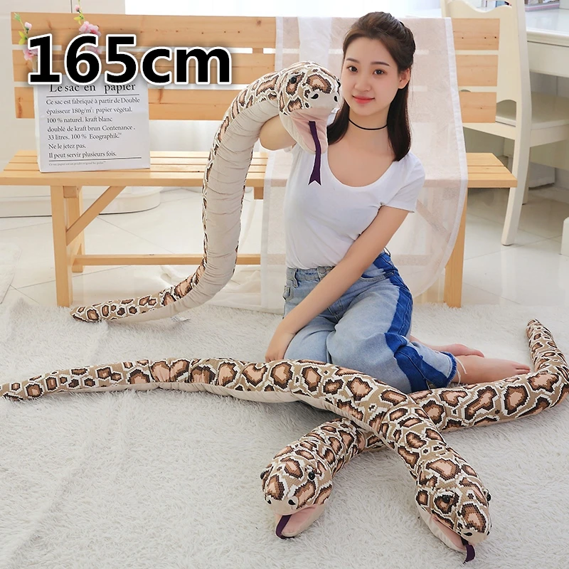 

165cm Simulation Plush Toys Stuffed Giant Snake Animal Hand Puppet Plush Toys Kids Present Toys Children Baby Birthday Gift