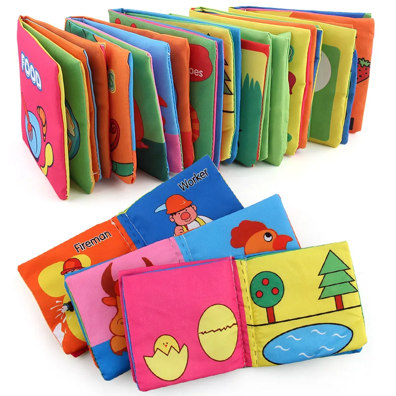 UainCube 1 Set Fabric Books Learning and Educational Cloth Books for