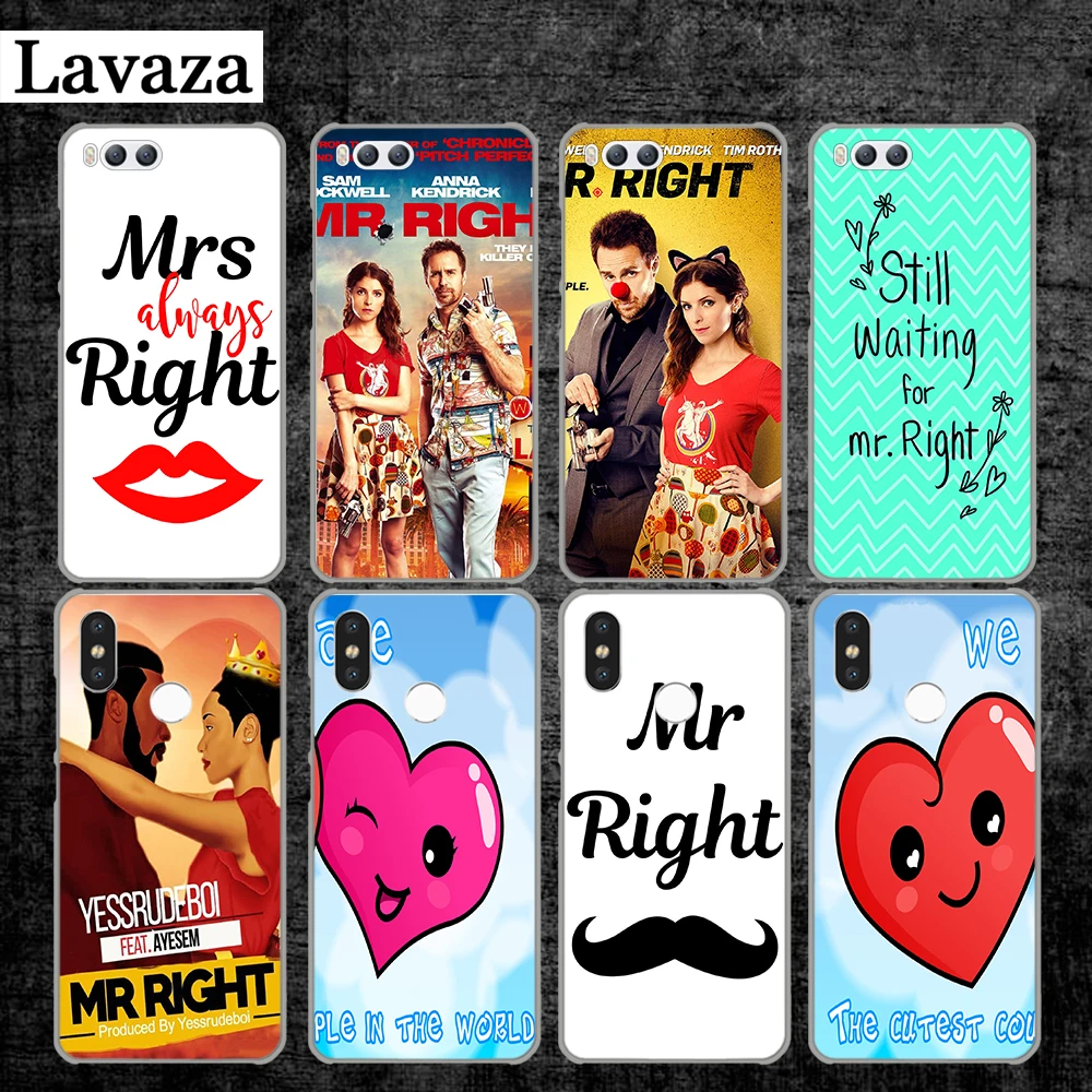 

Lavaza couple Mr Right Hard Case for Xiaomi Redmi 4A 4X 5A S2 5 Plus 6 6A Note 3 4 7 Pro Prime