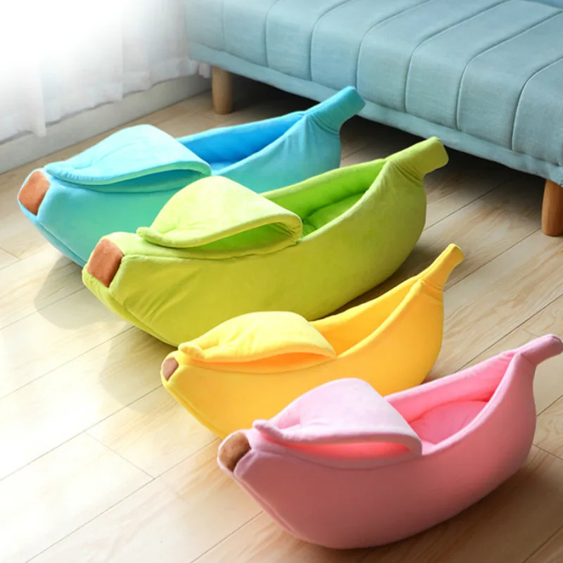 

Creative Kennel Banana Shape Cat Litter Winter Warm Washable Banana Pet Nest Puppy Kitten House Cute Banana Shaped Nest