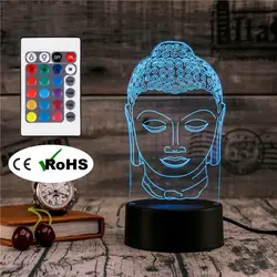3D Led Novety освещение креативный Подарочный ночник настольная лампа Будда статуя свет Led домашний коридор, отель вечерние атмосферные огни