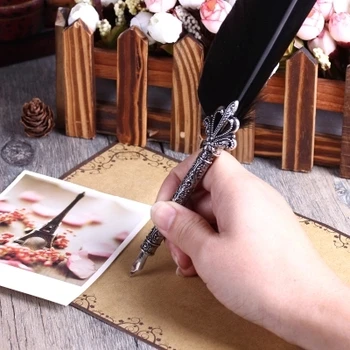 

Continental retro Carved quill pen Dip pen signature free shipping