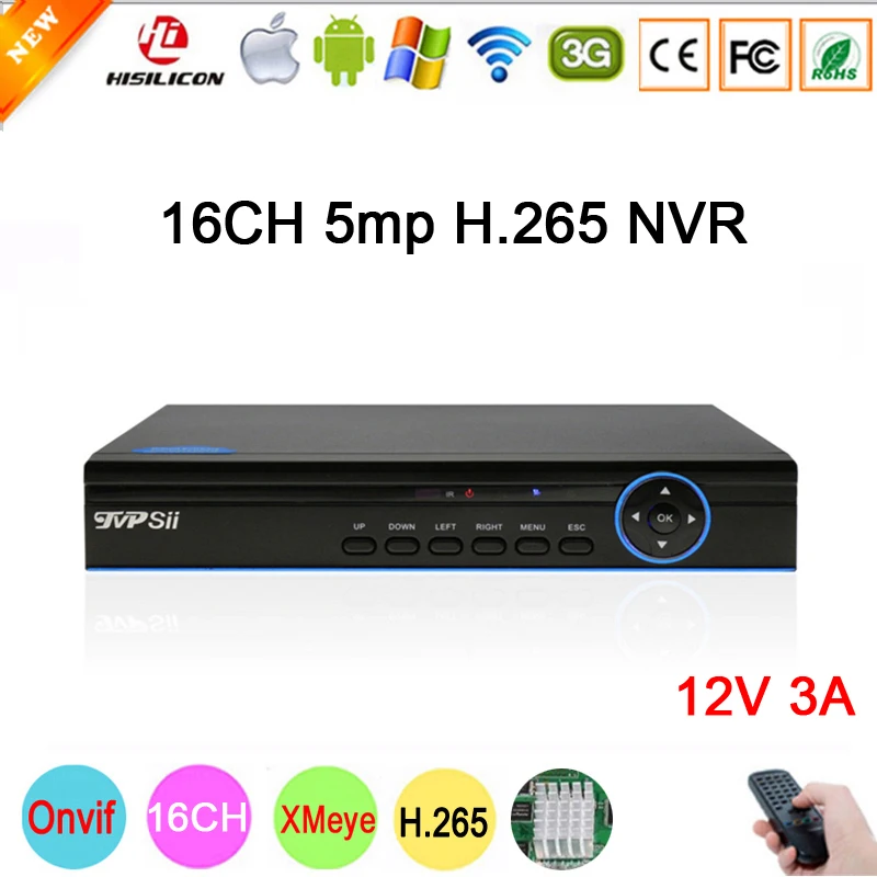 

5mp/4mp/3mp/2mp/1mp IP Camera Blue Panel Hi3536D XMeye Audio output H.265 5mp 16CH 16 Channel Onvif IP NVR Free Shipping