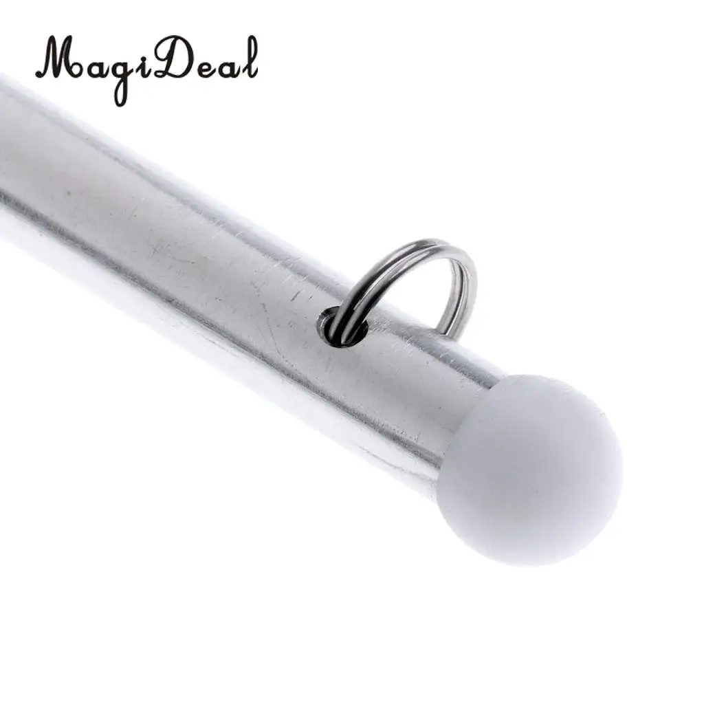 MagiDeal Stainless Steel Marine Boat Kayak 16' Rail Mount Flag Staff Pole - Silver